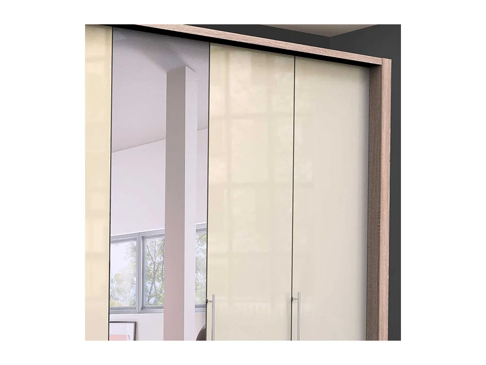 Spiegel Kleiderschrank in Cremefarben Eiche Sägerau