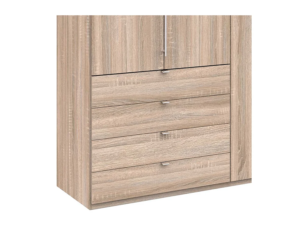 2 türiger Jugend Kleiderschrank mit vier Schubladen Eiche Sägerau