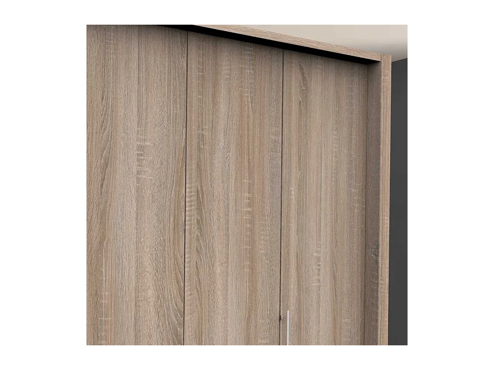 2 türiger Jugend Kleiderschrank mit vier Schubladen Eiche Sägerau