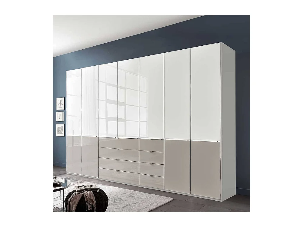 Schlafzimmerkleiderschrank Drehtürenschrank in modernem Design 345 cm breit
