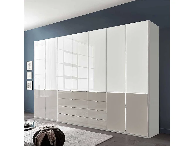 Schlafzimmerkleiderschrank Drehtürenschrank in modernem Design 345 cm breit