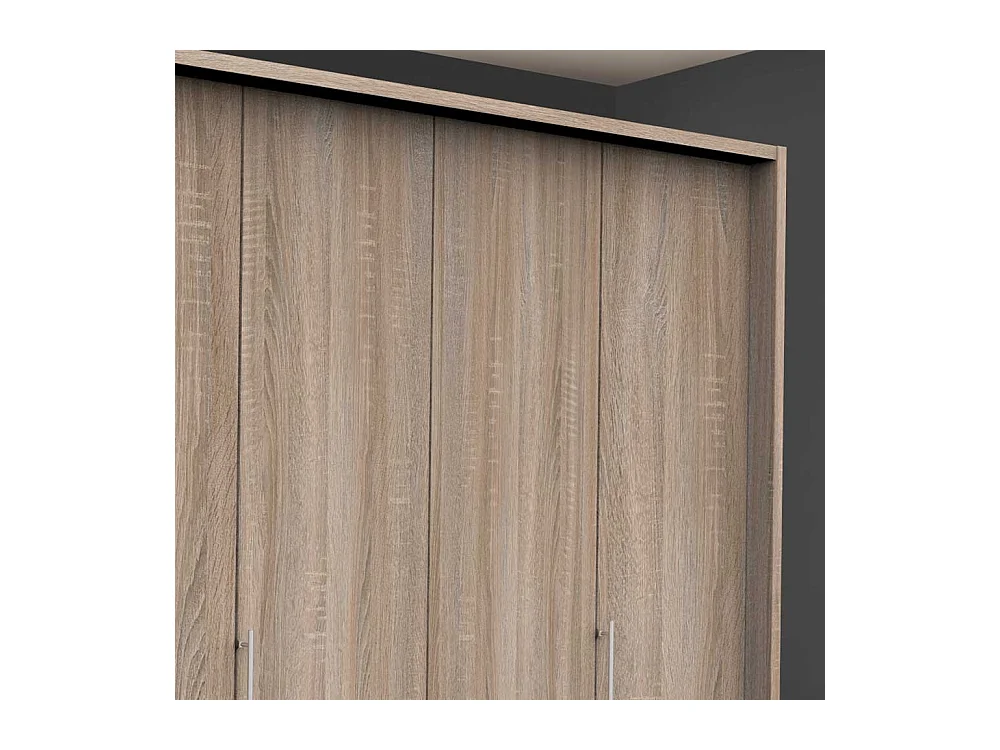 Falttüren Kleiderschrank in Eiche Sägerau mit Schubladen