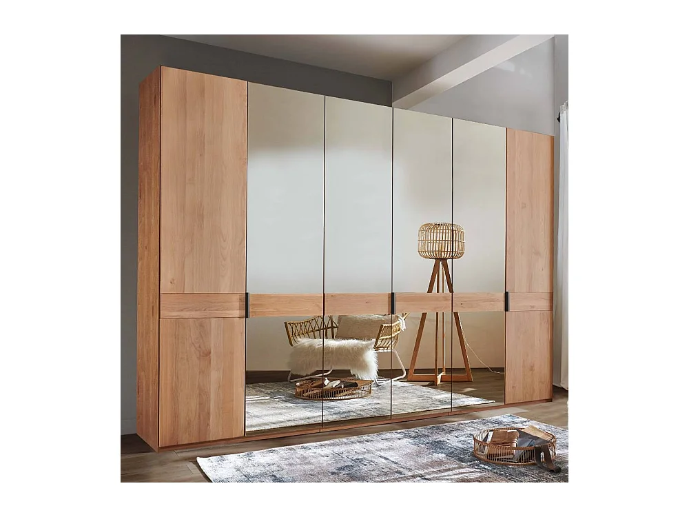 Kleiderschrank Spiegeltürenschrank in Erlefarben und modernem Design