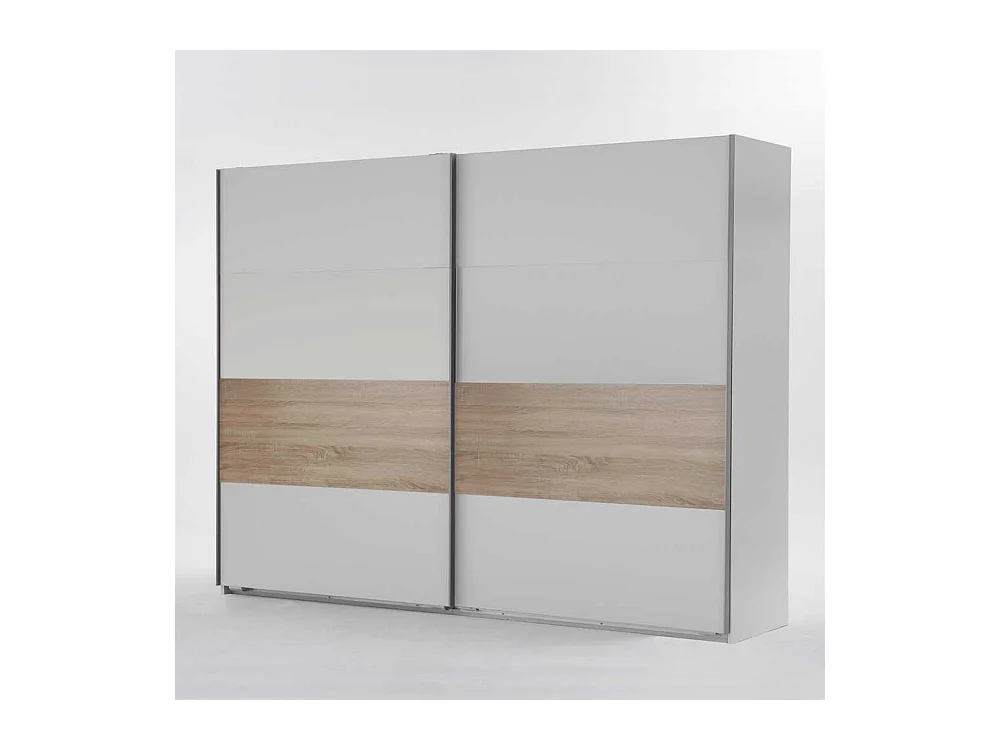 Kleiderschrank in Weiß Sonoma Eiche Schiebetüren