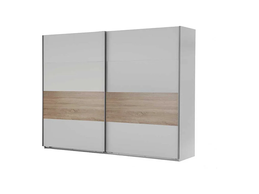 Kleiderschrank in Weiß Sonoma Eiche Schiebetüren