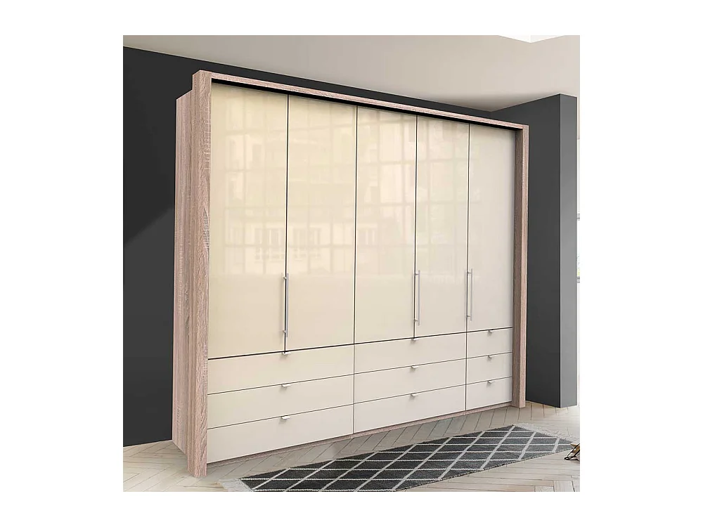 Kleiderschrank in Cremefarben Eiche Sägerau