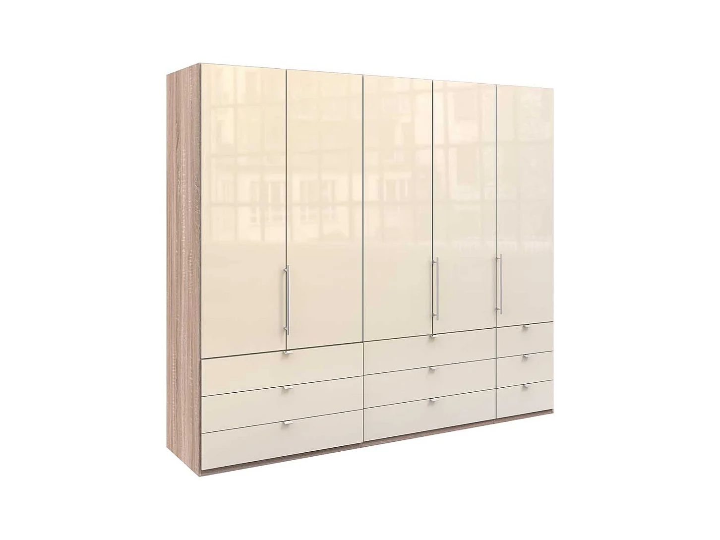 Kleiderschrank in Cremefarben Eiche Sägerau