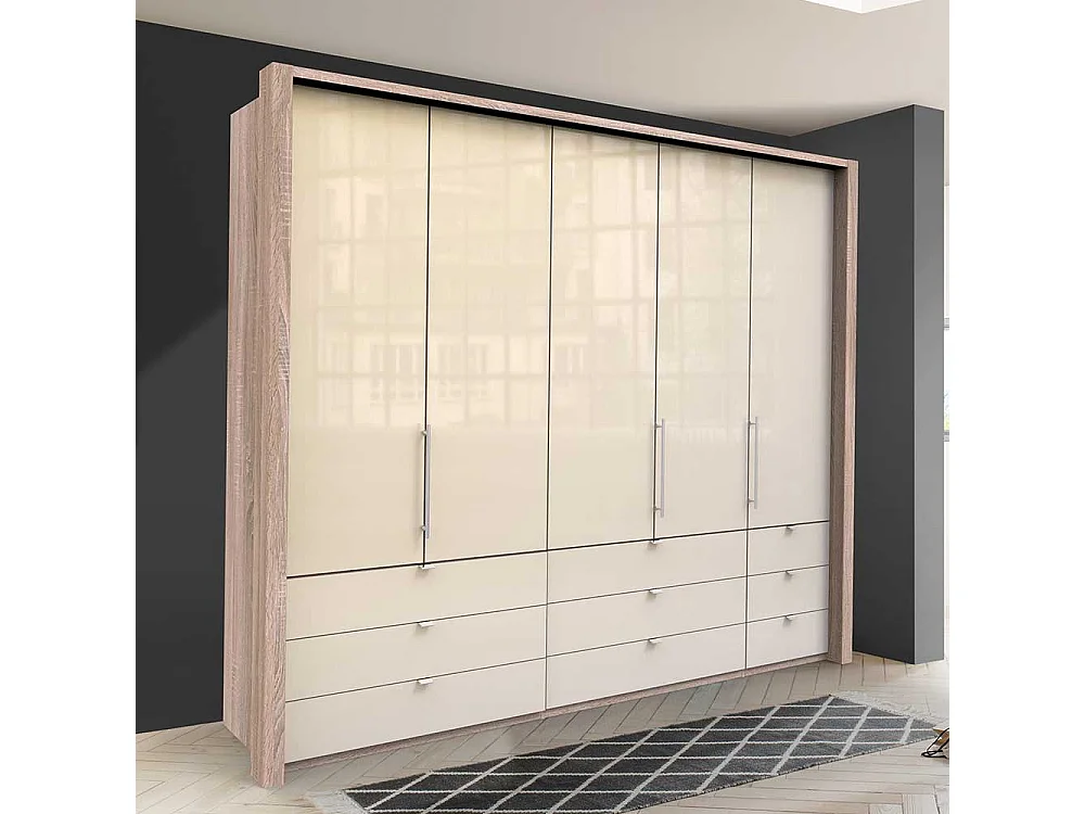 Kleiderschrank in Cremefarben Eiche Sägerau