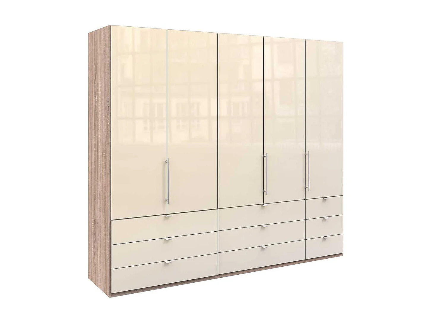 Kleiderschrank in Cremefarben Eiche Sägerau