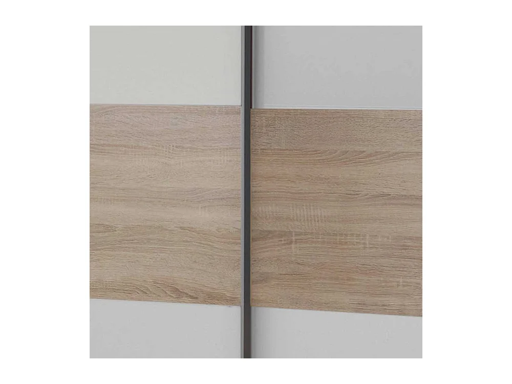 Kleiderschrank in Weiß Sonoma Eiche Schiebetüren