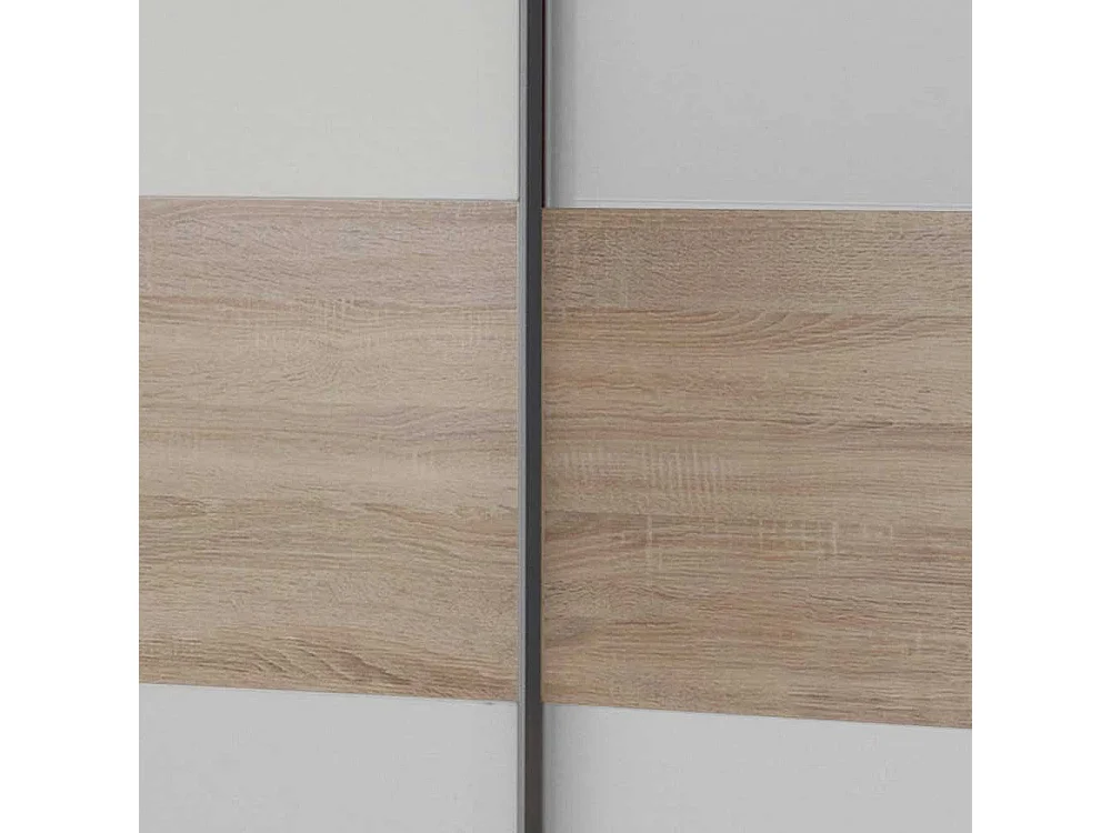 Kleiderschrank in Weiß Sonoma Eiche Schiebetüren