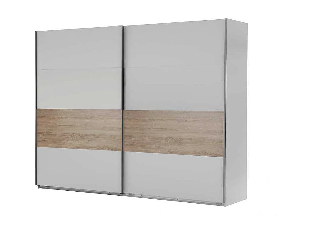 Kleiderschrank in Weiß Sonoma Eiche Schiebetüren