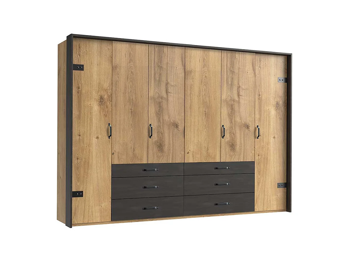 Kleiderschrank mit Schubladen im Industry und Loft Stil Made in Germany