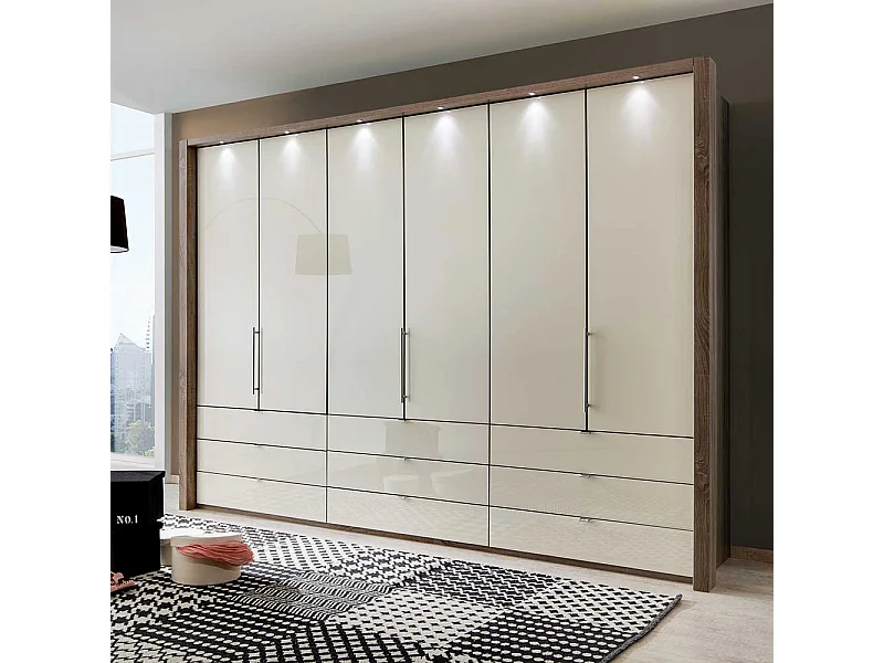 Schlafzimmerschrank mit Falttüren Creme Weiß