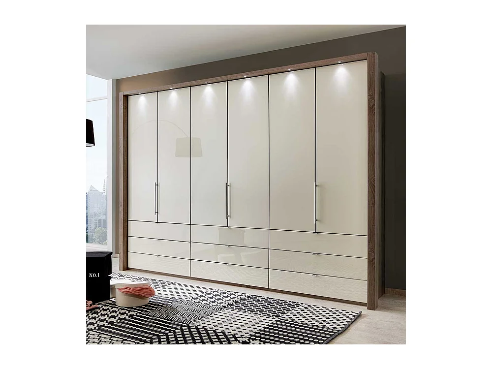 Schlafzimmerschrank mit Falttüren Creme Weiß