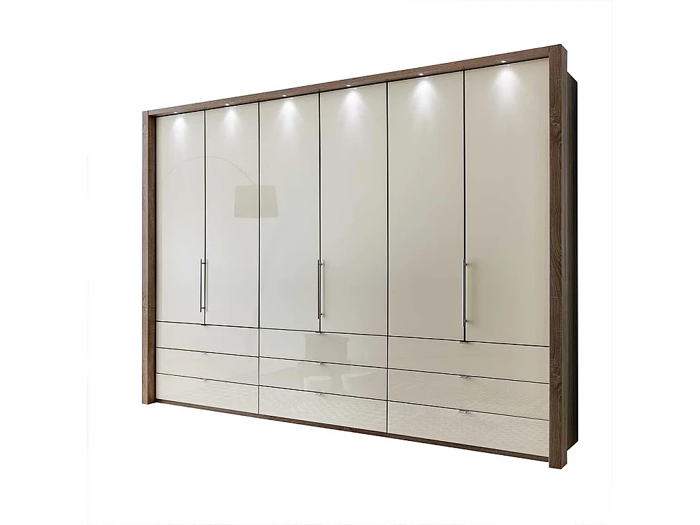 Schlafzimmerschrank mit Falttüren Creme Weiß