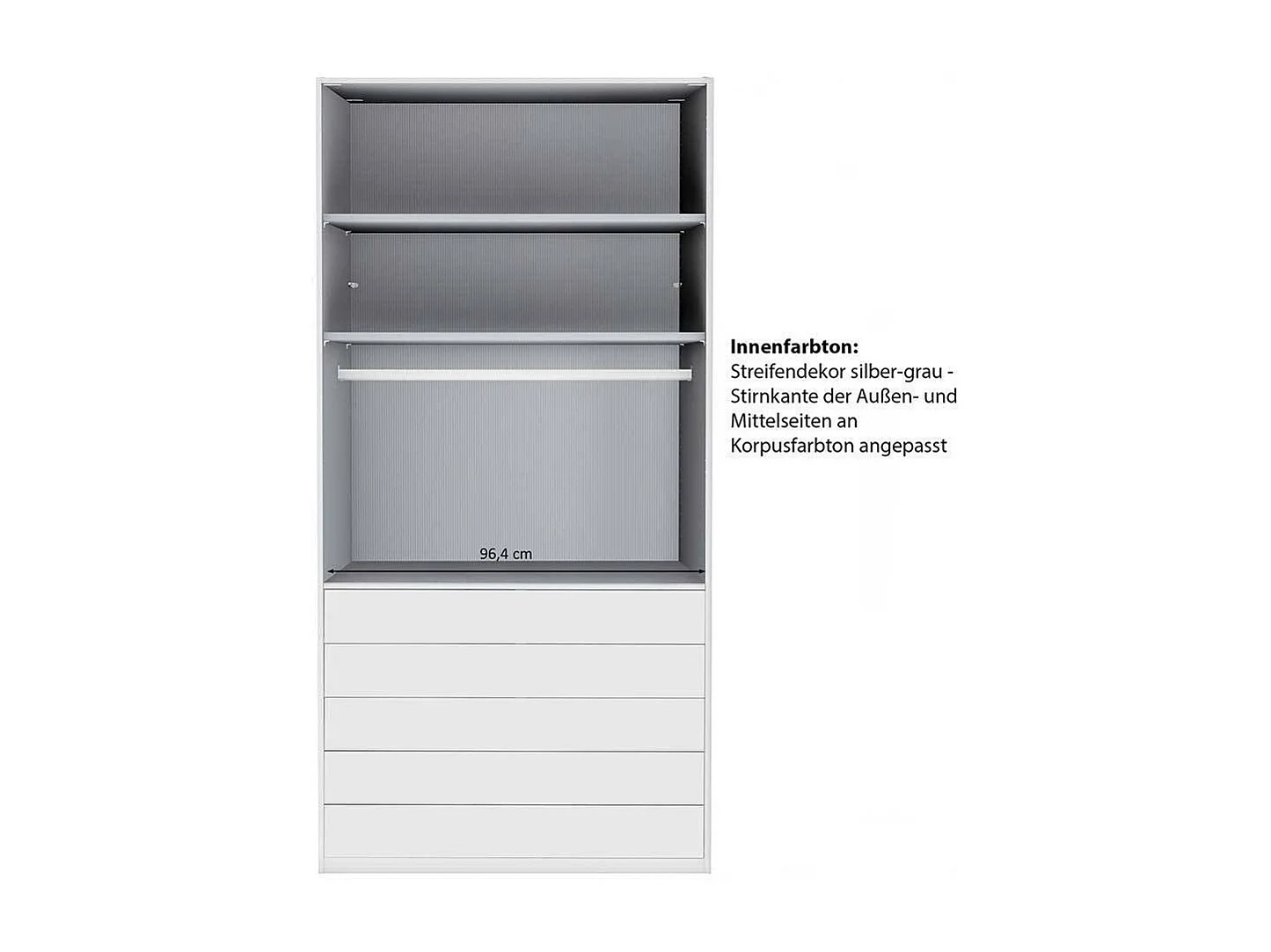 Kleiderschrank Schlafzimmerschrank mit fünf Schubladen mit Drehtüren