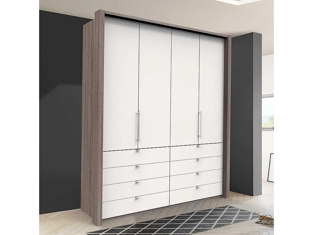 Kleiderschrank Jugendzimmer mit Falttüren und Schubladen modern