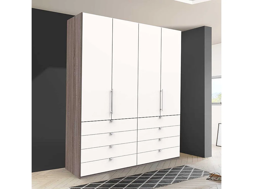 Kleiderschrank Jugendzimmer mit Falttüren und Schubladen modern