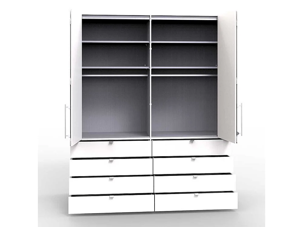 Kleiderschrank Jugendzimmer mit Falttüren und Schubladen modern