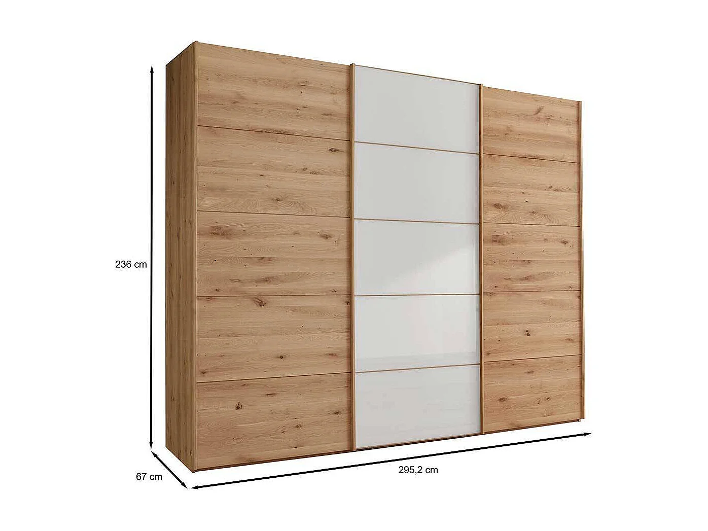 Schwebetuerenschrank Made in Germany 67 cm tief