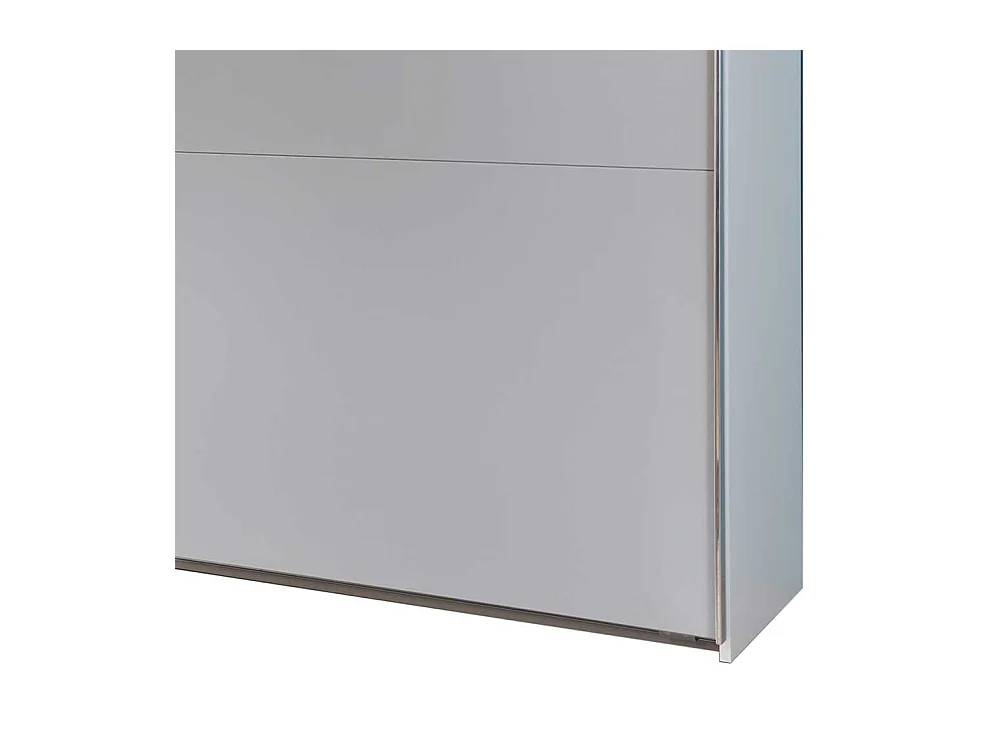 Großer Kleiderschrank mit Dreh- und Schiebetüren Lichtgrau und Weiß