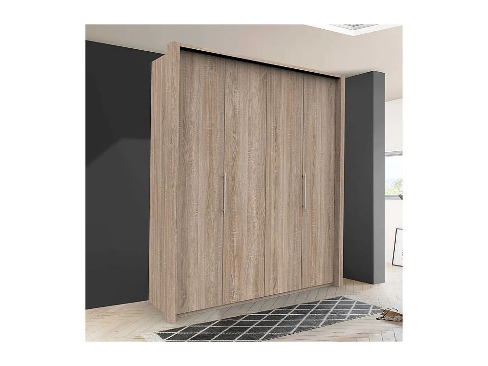 Kleiderschrank Jugendstil mit Falttüren Eiche Sägerau foliert