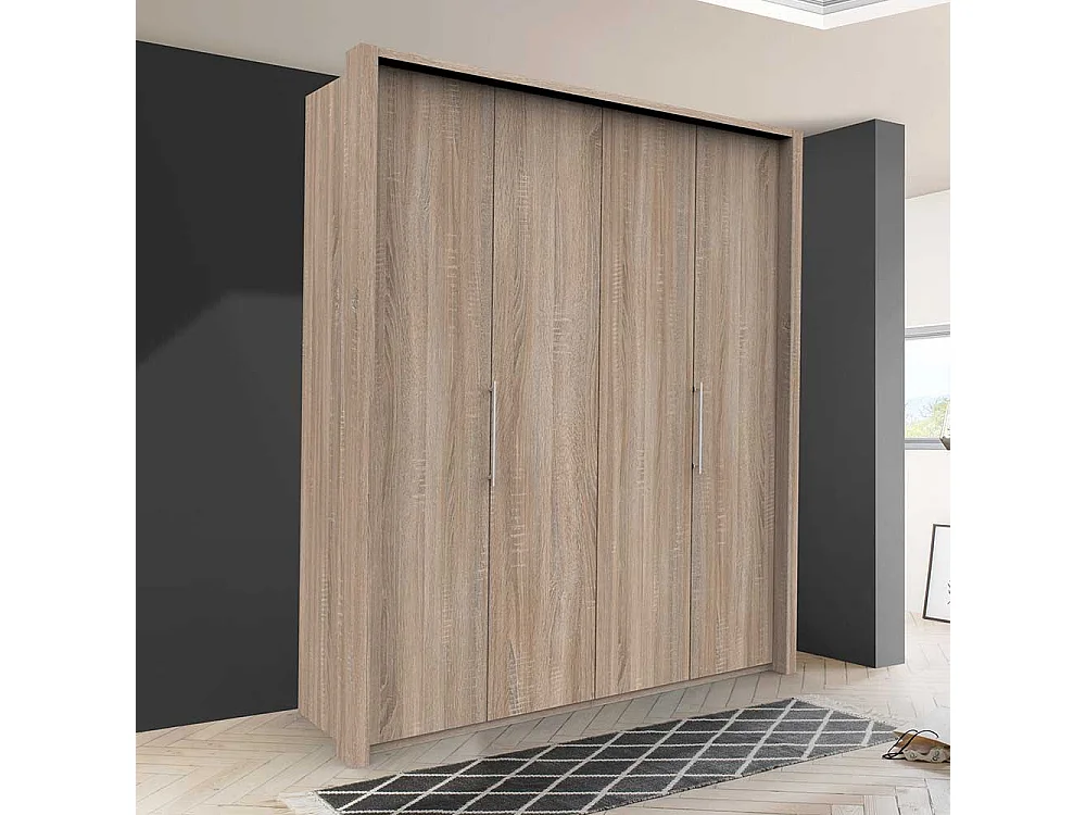 Kleiderschrank Jugendstil mit Falttüren Eiche Sägerau foliert