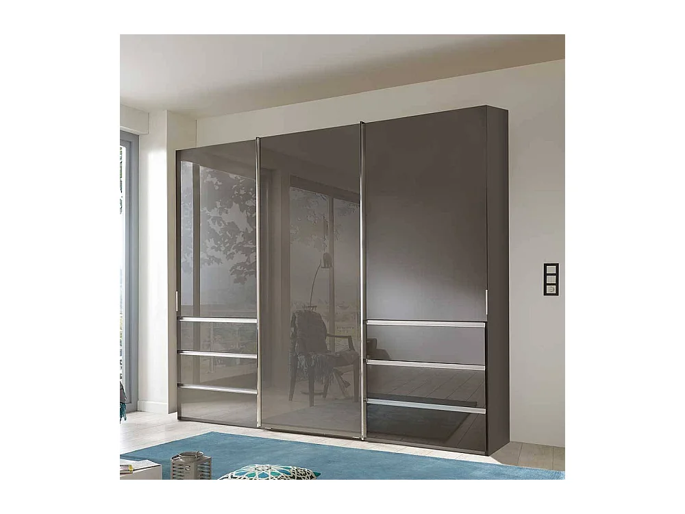 Brauner Schlafzimmerschrank mit sechs Schubladen Made in Germany