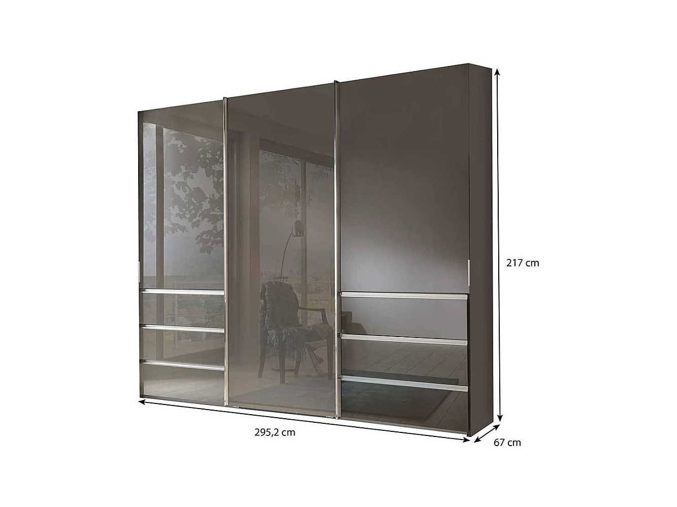 Brauner Schlafzimmerschrank mit sechs Schubladen Made in Germany