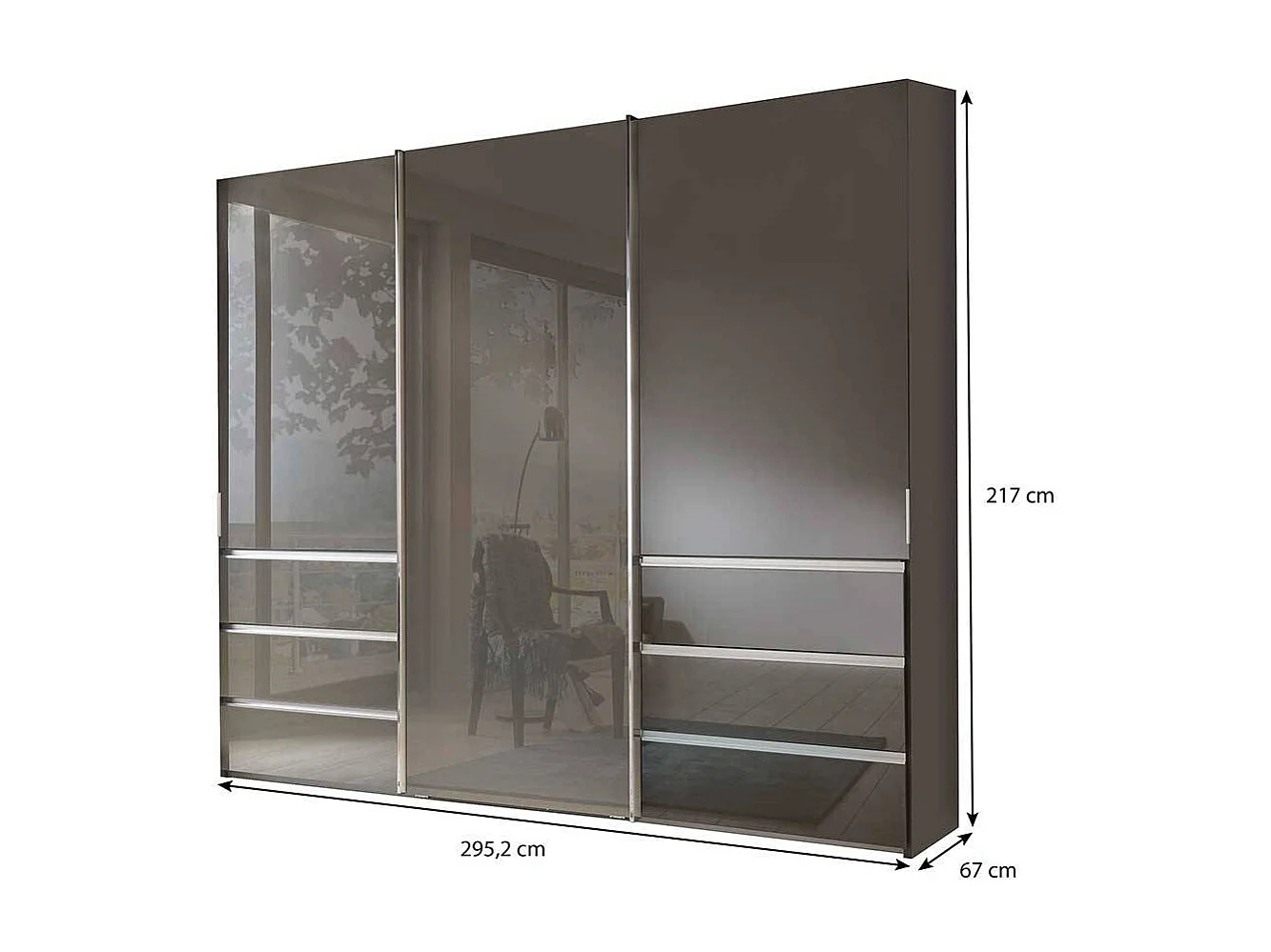 Brauner Schlafzimmerschrank mit sechs Schubladen Made in Germany