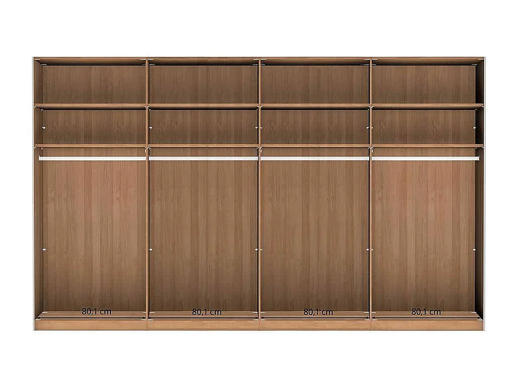 Schiebetürschrank mit Rahmen in Eiche Bianco Dunkelbraun