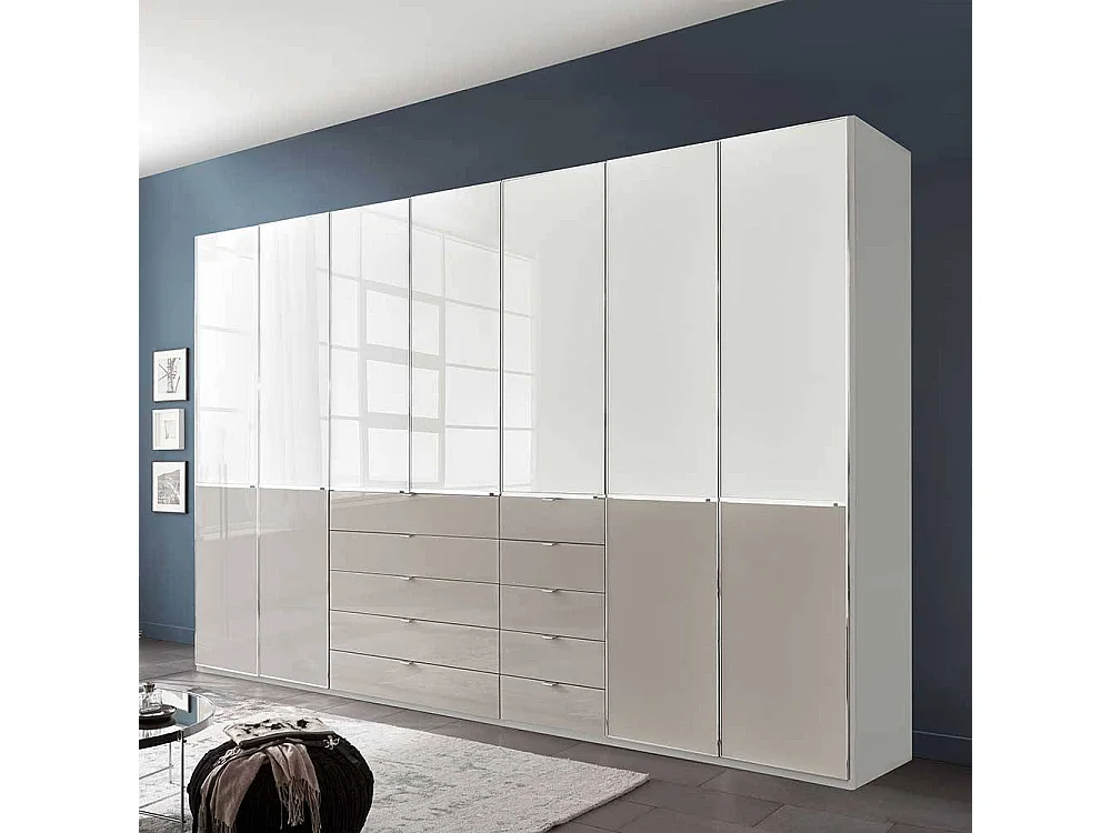 Kleiderschrank Schlafzimmerschrank in Weiß und Hellgrau