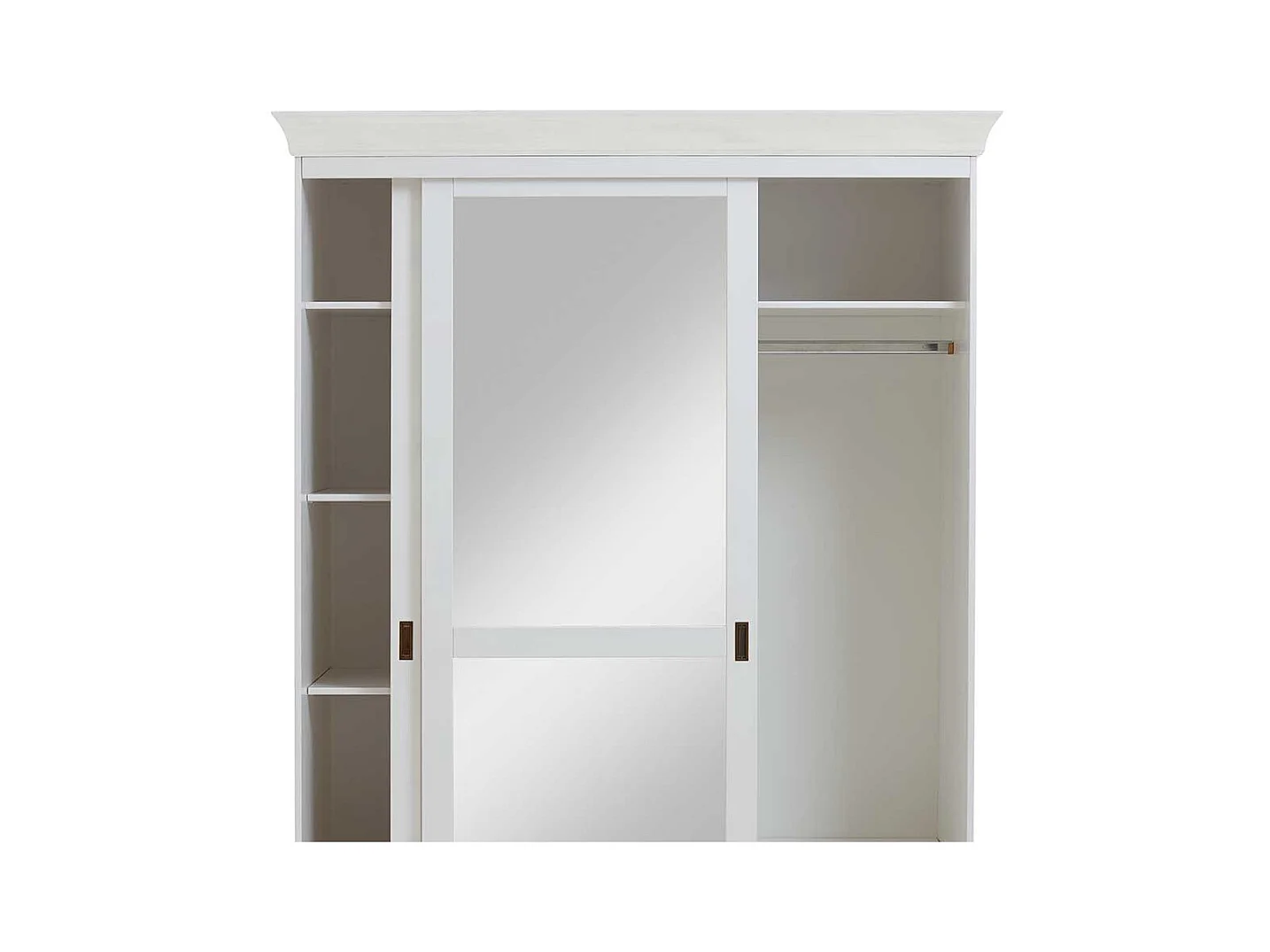 Schlafzimmerschrank in Weiß Kiefer massiv Schiebetüren