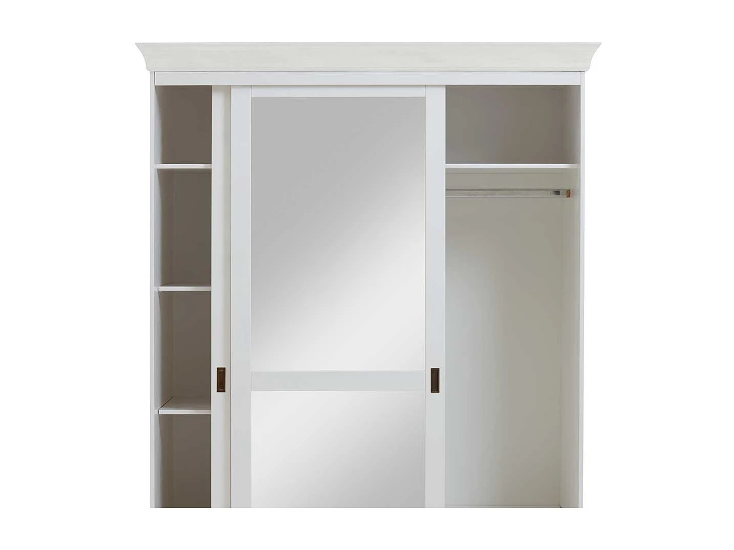 Schlafzimmerschrank in Weiß Kiefer massiv Schiebetüren