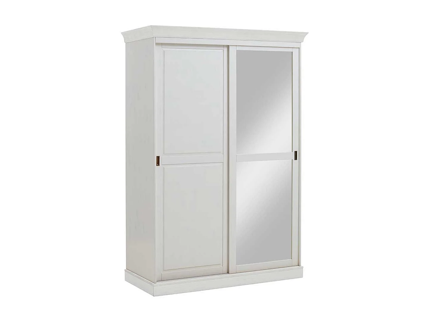 Schlafzimmerschrank in Weiß Kiefer massiv Schiebetüren