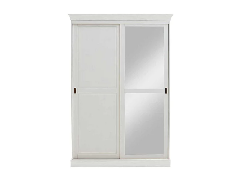 Schlafzimmerschrank in Weiß Kiefer massiv Schiebetüren