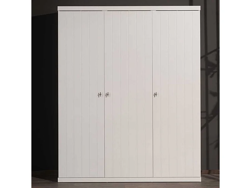 Kleiderschrank in Weiß lackiert 3-türig