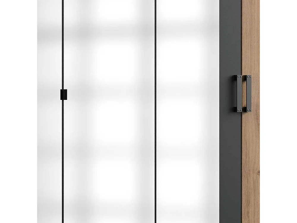 Kleiderschrank mit Spiegeln im Industry und Loft Stil 225 cm breit