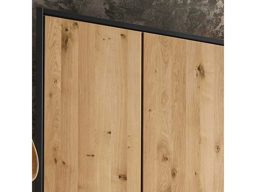 Kleiderschrank Wildeiche Bianco Made in Germany Metallgriffen