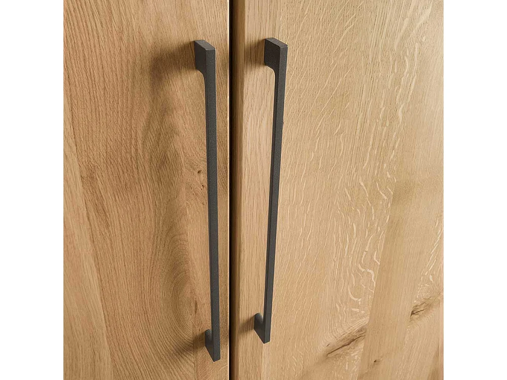 Kleiderschrank Wildeiche Bianco Made in Germany Metallgriffen