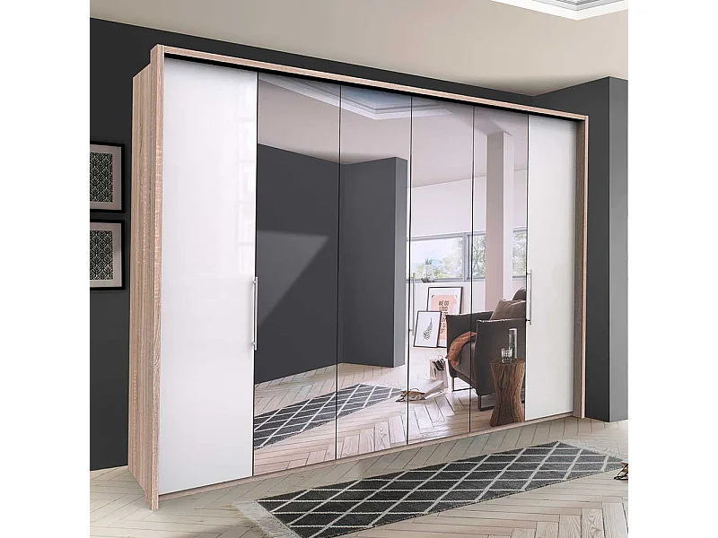 Spiegel Kleiderschrank mit drei Falttüren modern