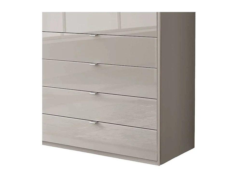 Kleiderschrank Schlafzimmerschrank mit fünf Schubladen in Hellgrau