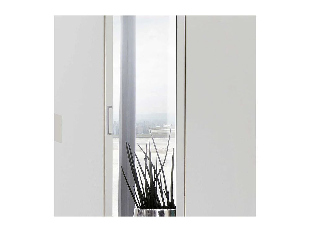 Kleiderschrank weiß Spiegel mit sechs Schubladen 225 cm breit