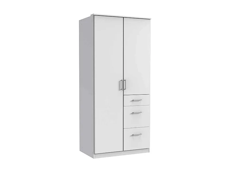 Kleiderschrank weiss mit Schubladen 199 cm hoch Made in Germany