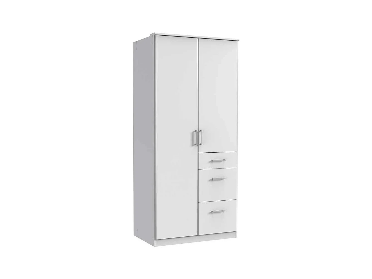 Kleiderschrank weiss mit Schubladen 199 cm hoch Made in Germany
