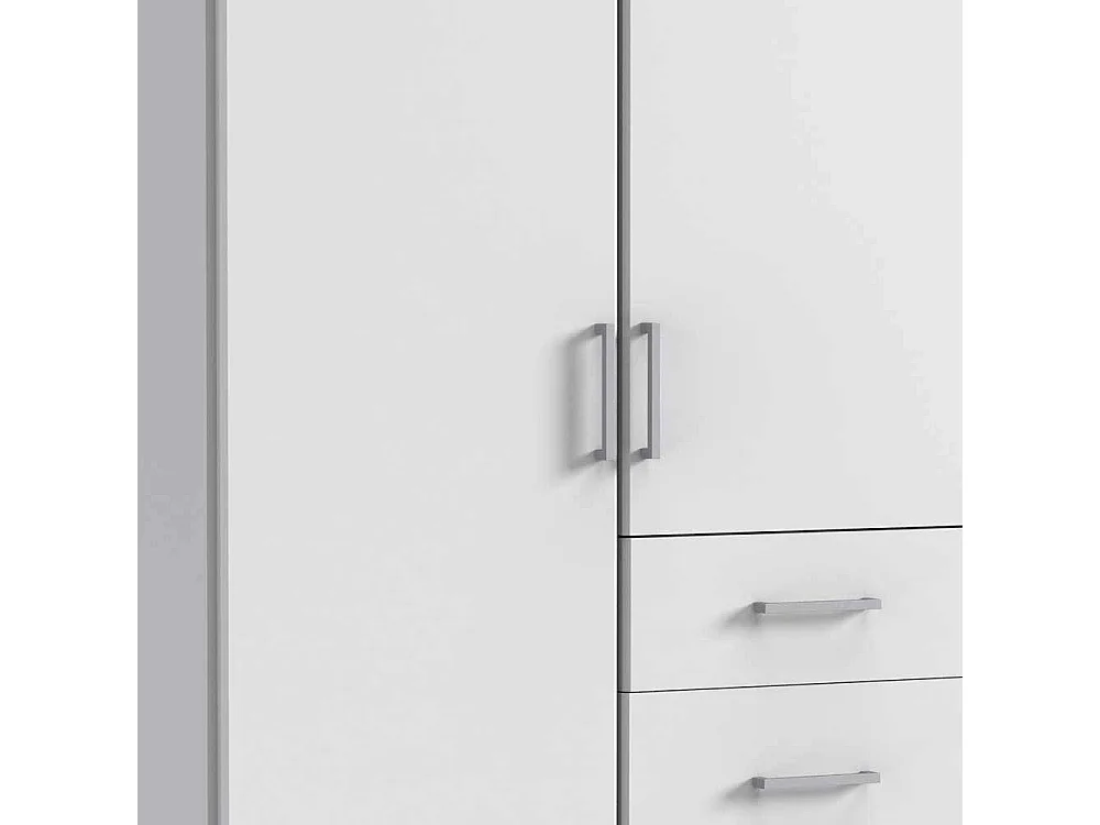 Kleiderschrank weiss mit Schubladen 199 cm hoch Made in Germany