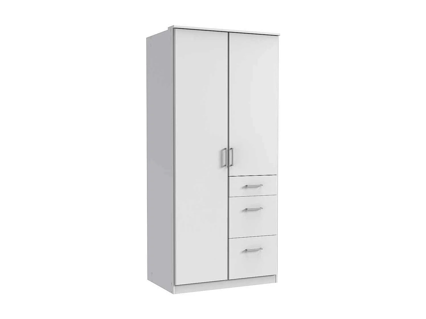 Kleiderschrank weiss mit Schubladen 199 cm hoch Made in Germany