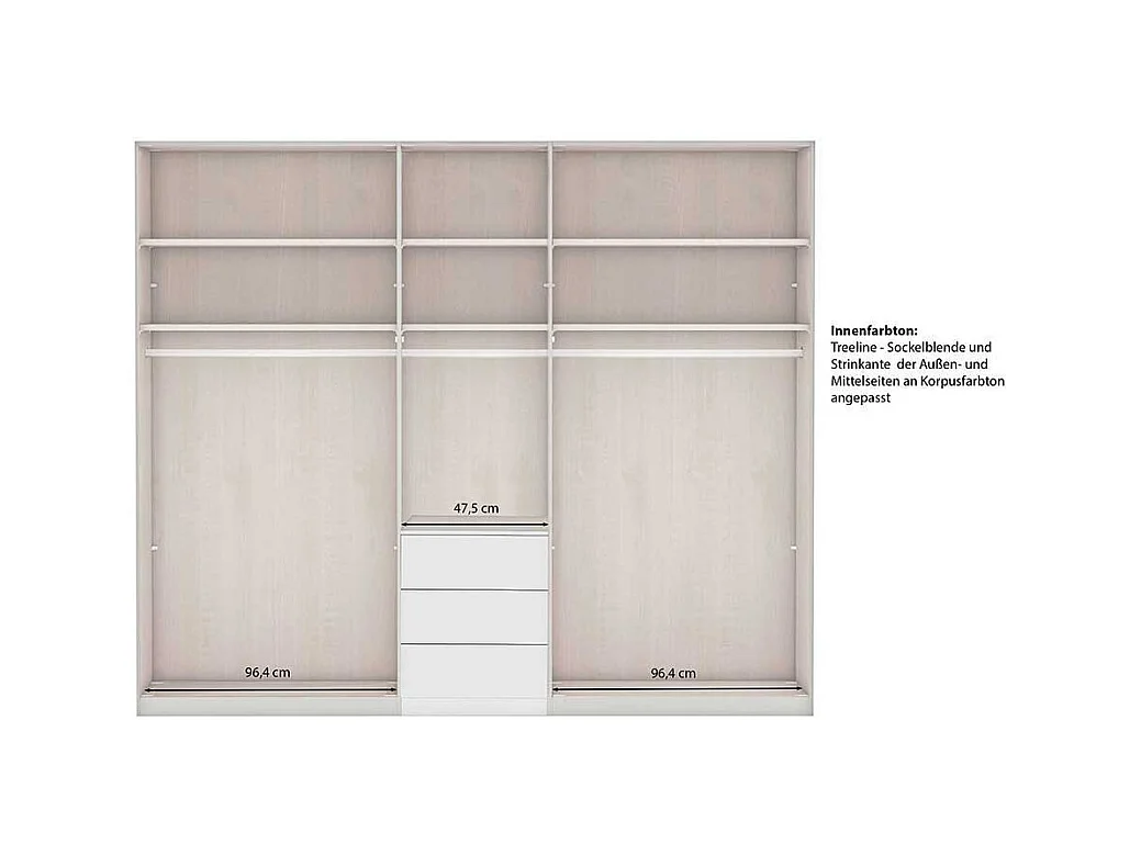 Großer Kleiderschrank 5 Türen in Dunkelgrau Made in Germany