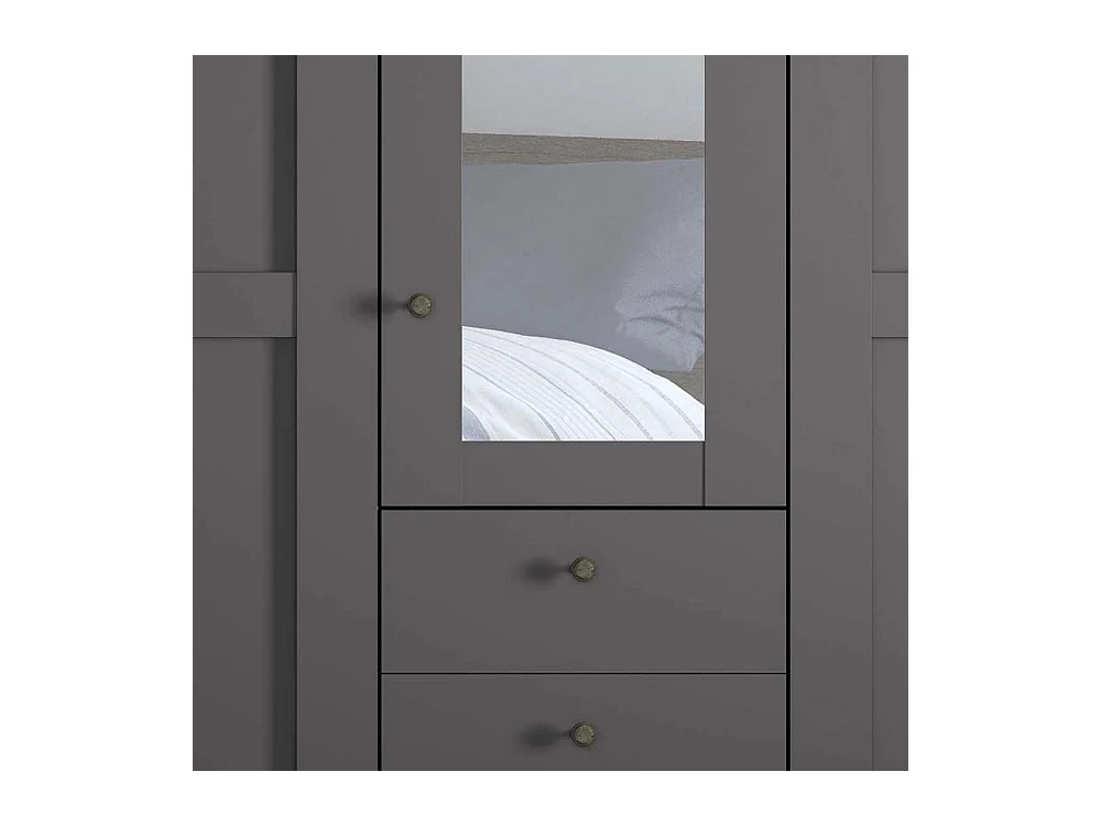 Großer Kleiderschrank 5 Türen in Dunkelgrau Made in Germany